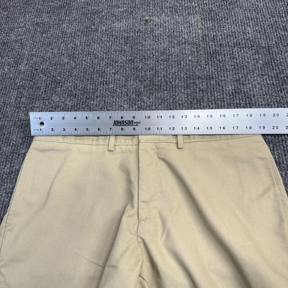 Dennis Uniform Mens Khaki Chino Short Tan 040720 Size 38 Cotton Blend Flat Front